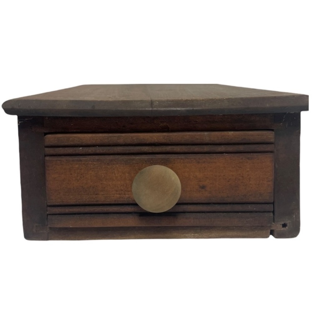 Vintage 1800’s Wood Box Drawer Antique Primitive Rustic French Cottage Farmhouse - Picture 10 of 11
